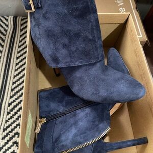 Jessica Simpson Midnight Blue Suede Heeled Boots